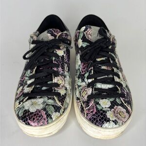 p448 sneakers women Casual Shoes Lace Up Size 37 US 6 Made In Italy floral print